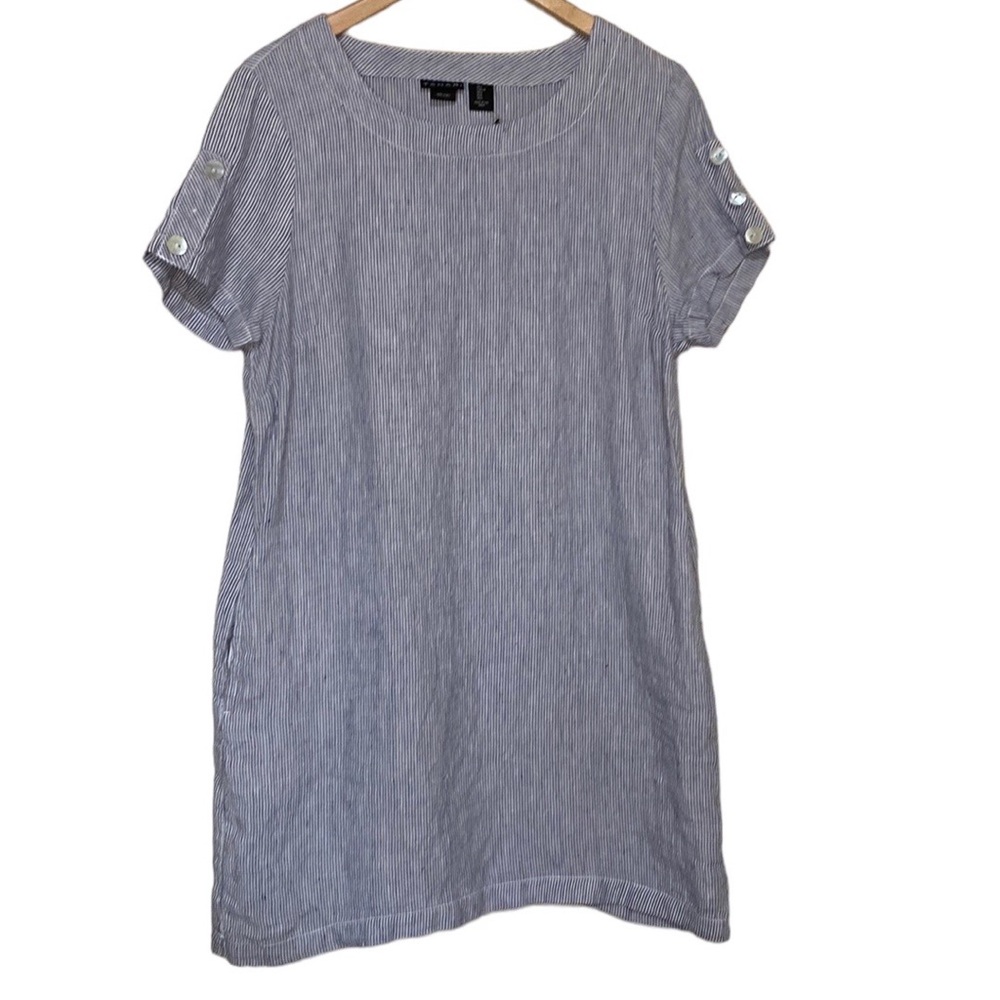 Tahari Blue Striped Dress